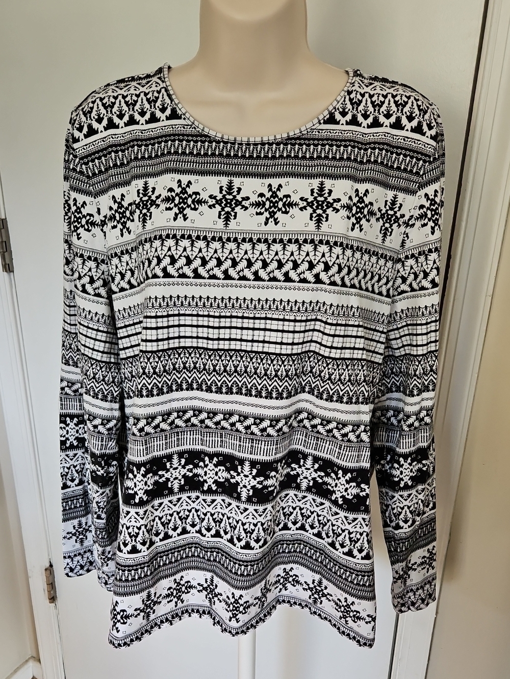 Talbots Snowflake Fair Isle Top Size XL